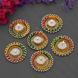 banna art 6 Pcs Diwali/ Birthday Decoration Candle| Designer Candle Combo Pack Candle image 3