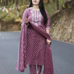 piludi house Women Viscose Rayon Kurta Pant Attached Dupatta Set-picture-13