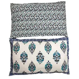 Blue Traditional 144 TC Cotton 1 Double King Size Bedsheet with 2 Pillow Covers by J.K.Enterprises image 3