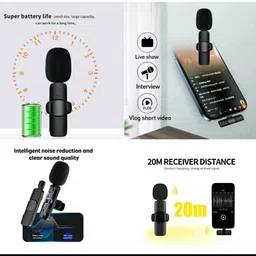 sarza Wireless Mic for YouTube Vlog Video Recording Online Classes/Lavalier Lapel with NoiseCancellationMic Supports Type-CAndroid &iPhone/Plug &Play/No Bluetooth image 3