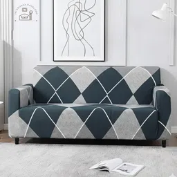 jai krishna Polycotton 3 Seater Sofa Geometric Cover-picture-25