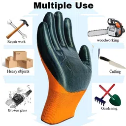 donizard 2 PAIR Multipurpose Daily Use Reusable Washable Grip Coating Anti Cut Resistant NitrileSafety Gloves image 2