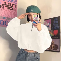 lripsome Women Full Sleeve Solid Sweatshirt image 2