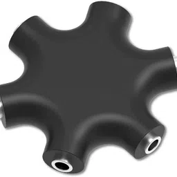 ULTRABYTES Black 5-Way Multi Headphone Audio Splitter Aux Adapter Connector Phone Converter image 2