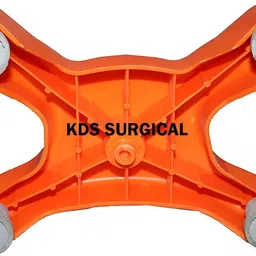 kds surgical 4 Leg chrome Orange Height Adjustable Men/Women/Old Age People Walking Stick image 4