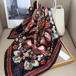 CrossKulture Women Satin Printed Scarf-picture-26