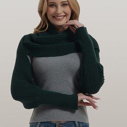 JC Collection Open Knit Self Design Turtle Neck Crop Pullover Sweater-picture-37