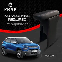 frap Premium Armrest For Tata Punch with Moulded Foam(Nappa,Double Red Stitching) Car Armrest image 5