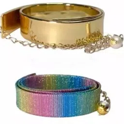 octet Women Formal, Casual, Party Gold, Multicolor Synthetic, Cork, Nylon, Metal Belt-picture-21