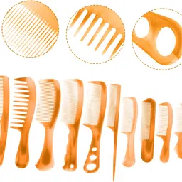 signatize Professional Multipurpose 10 Pcs Hair Comb Set Styling Comb Kangi Salon Kit image 4