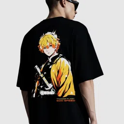 the rich state Men Graphic Print Round Neck Cotton Blend Black T-Shirt image 3