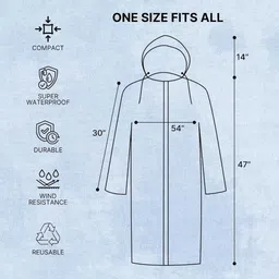 joyful Solid Men Rain Poncho image 5