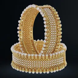 youbella Alloy Pearl Gold-plated Bangle Set-picture-12