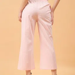 vastiram Women Flared Pink Pure Cotton Trousers image 2