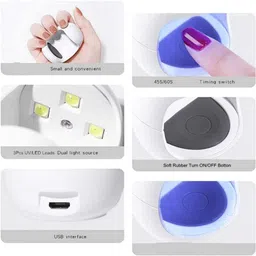 ruby face Mini Nail Dryer Egg Shape 6W UV LED Lamp for Nail Single Finger Lamp image 3