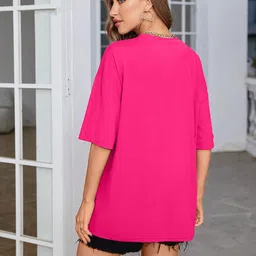 just roar Women Printed Round Neck Cotton Blend Brown T-Shirt image 4