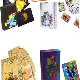 toytal Pokemon 55 Gold, 55 Silver, 55 Rainbow & 55 Black Set Of 220 Playing Cards-picture-16