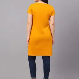 fleximaa Pack of 2 Women Solid Round Neck Pure Cotton Multicolor T-Shirt image 5