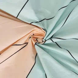 klotthe Beige Geometric 210 TC Poly Cotton 1 Single Bedhseet with 1 Pillow Cover image 4