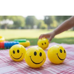 shreeessentials Pack of 12 Smiley Sponge Balls — Soft Stress Relief & Kids Play Balls Foosball image 4
