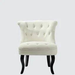 timberly Grenier Fabric Slipper Chair in Ivory Colour image 3