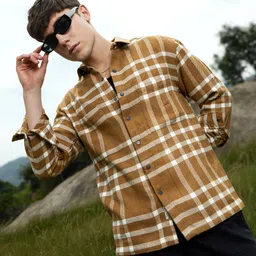 campus sutra Men Regular Fit Checkered Spread Collar Casual Shirt-picture-13