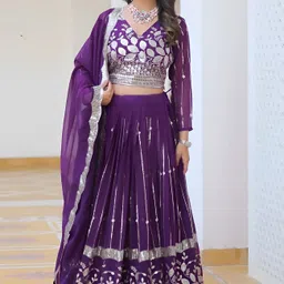 kedar fab Embroidered, Embellished Semi Stitched Lehenga Choli image 2