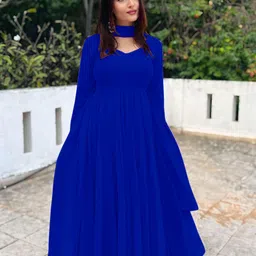 s2dclothing Printed Georgette Stitched Anarkali Gown image 2