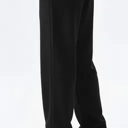 warcourt Men Loose Fit Black Cotton Blend Trousers image 4