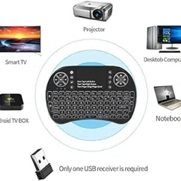 ROAR BGF_863A_Mini Wireless Keyboard with Light with Attach, Mouse for pc, Tablets Wireless Thumb-size Multi-device Keyboard image 2