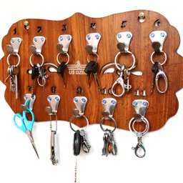us dzire ™ 845 Multi Key Holder, Cloth Hanger Hook Suitable for home , ofifce Security Gate, Apartment, Hotel, Lodge Wooden Handcraft. Wood Key Holder image 4
