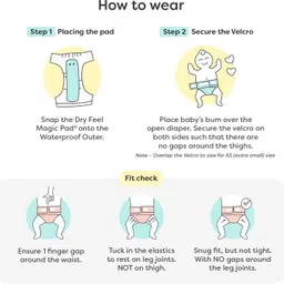 superbottoms Newborn UNO Premium Cloth Diaper with Organic Cotton Pad & DryFeel Layer image 4