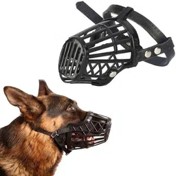 petjoy Square Adjustable Strap Muzzle - Ensure Pet Safety & Comfort Large Strips Dog Muzzle image 2