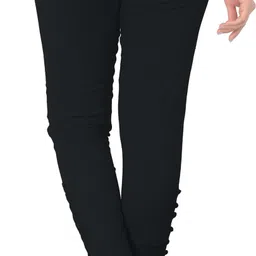 deepa Pack of 2 Women Skinny Fit Black, Dark Green Cotton Blend Trousers image 2