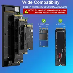 Verilux M2 NVMe SSD Enclosure USB C External Adapter 10Gbps Supports M B M&B Keys 2230 2.5 inch External Hard Disk Cover image 2