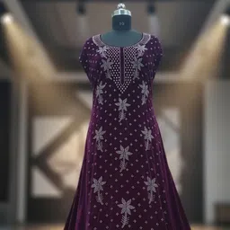 jebbar Unstitched Velvet Kurta & Palazzo Material Embroidered-picture-45