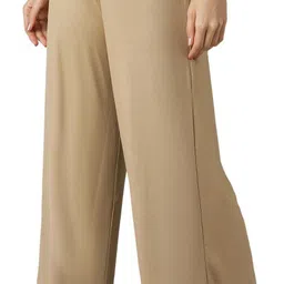 aurelia Women Relaxed Gold Viscose Rayon Trousers image 3