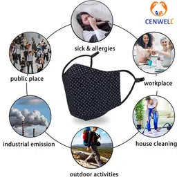 cenwell 100% Cotton 6 Layer Mask - Protective Fashionable Face Mask , Comfortable Fit, Soft & Adjustable Ear Loops with Beads & Ear Saver Strap , Anti-viral and Anti-bacterial Fabric. (Unisex, Free-size , Reusable, Multi color, Pack of 5) , for men , women , girls, teens Cloth-H-5 Cloth Mask image 3