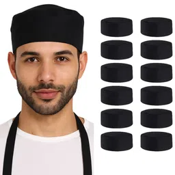 uniformer Chef Caps Hats Black Pack of -12 Chef Hat-picture-13