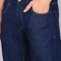 wrogn Men Slim Mid Rise Dark Blue Jeans image 5