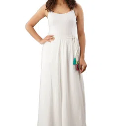 kanchuk Women Flared White Viscose Rayon Trousers image 2