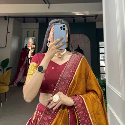 mitrabiz Floral Print Semi Stitched Lehenga Choli image 2