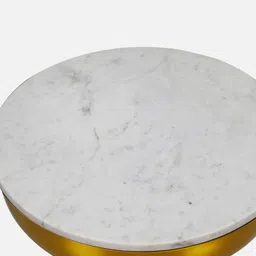 royaloak Isadora Metal End Table In White & Gold Colour image 5