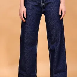 reward Women Loose Fit High Rise Dark Blue Jeans image 3