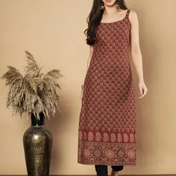 vbuyz Women Printed Pure Cotton Straight Kurta-picture-19