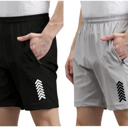skyrow Pack of 2 Color Block Men Multicolor Regular Shorts-picture-25