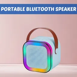 GUGGU W12 (PORTABLE WIRELESS BLUETOOTH SPEAKER) Dynamic Thunder Sound & RGB LightU31 10 W Bluetooth Laptop/Desktop Speaker image 1