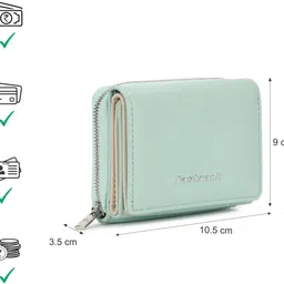 fastrack Women Casual Green Artificial Leather Wallet image 4