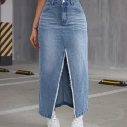 leriya fashion Women Solid Regular Blue Skirt-picture-20