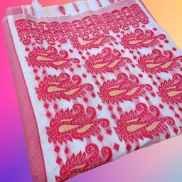 kanokanjoli Woven Jamdani Handloom Cotton Blend Saree-picture-34